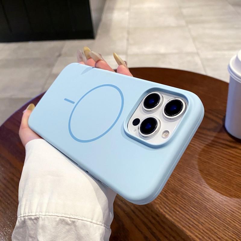Luxury Original Liquid Silicone Case for iPhone 16 15 14 13 12 11 Pro Max Plus For Magsafe Magnetic Wireless Charge Soft Cover