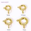 14K/18K Gold Plated Brass Spring Clasps,5/5.5/6/7mm Round Spring Clasps Connector,Clasps For Bracelets ,DIY Jewelry Accessories