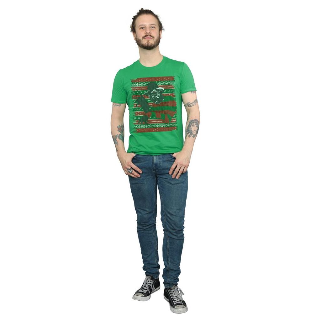 A Nightmare On Elm Street Mens Christmas Fair Isle T-Shirt