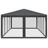 Vidaxl Party Tent With 12 Mesh Walls, Anthracite, 8X4 M, Hdpe