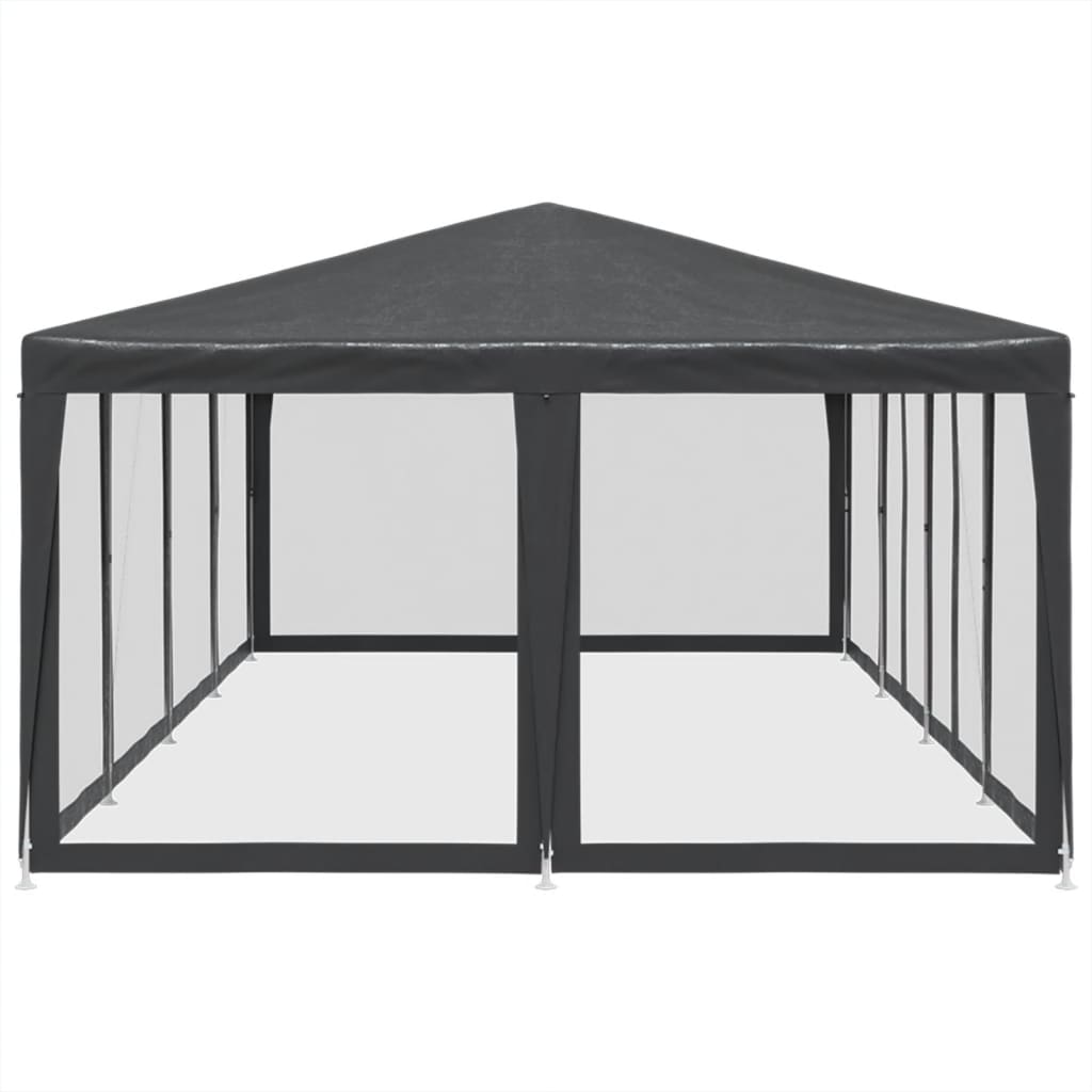 Vidaxl Party Tent With 12 Mesh Walls, Anthracite, 8X4 M, Hdpe