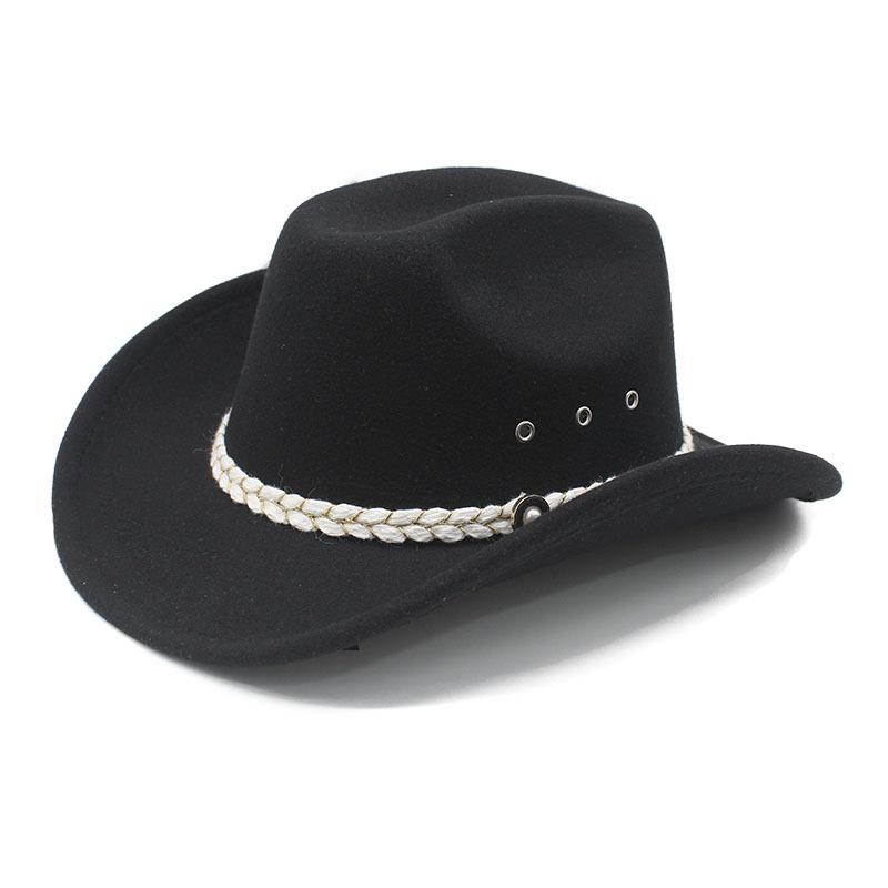 JYL TS DIY Ethnic Cowboy Hat Outdoor Sun Protection Hat Felt