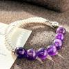 Vintage Design Natural Amethyst Artificial Crystal Pearl Design Lazy Bracelet Bracelet