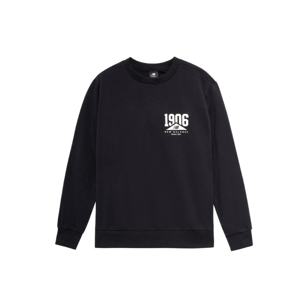 New Balance Logo Print Casual Sweatshirt Asia Sizing  Black White  Men s AMT23350-BK XL
