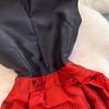 Elegant Women Contrast Color High Waist Evening Dress Beautiful Chic Jacquard Waist-cinching A-line  Spring New Women DRESS
