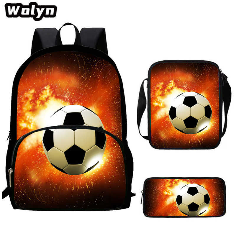 Football School Bag High Definition Waterproof Printing Multi-Functional Load Reduction Ridge Backpack