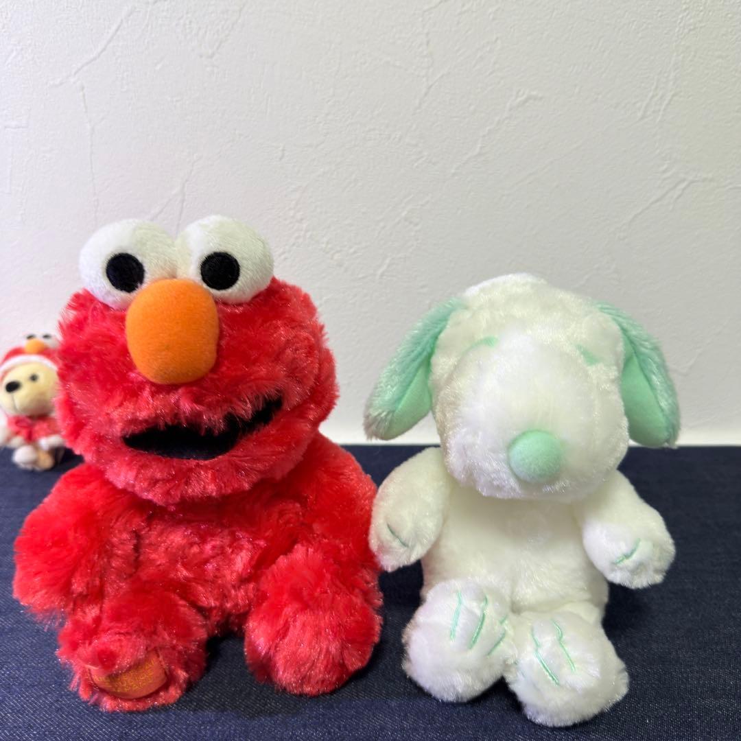 USJ Limited Good Condition Elmo Snoopy Plush Toy Set Sesame Street