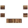 Wall Mounted TV Cabinet Set 6 pcs Reclaimed Wood Effect Wood Based Panel