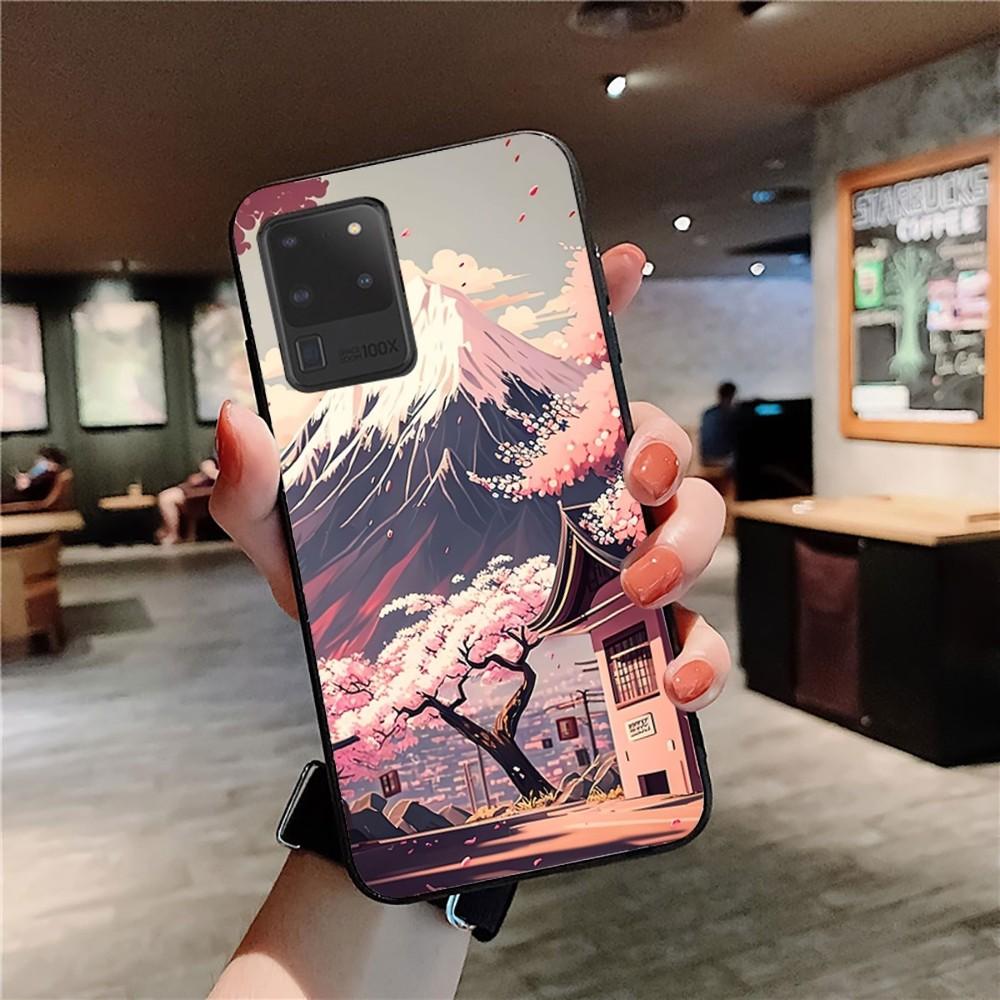 Japanese Aesthetic Mount Fuji Landscape Phone Case For Samsung S 9 10 20 21 22 23 30 23plus lite Ultra FE S10lite Fundas