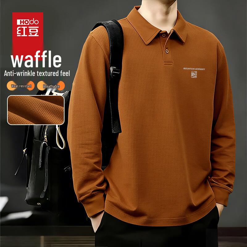 Hodo Men s Wear-Resistant Anti-Wrinkle Long-Sleeve Polo Shirt 3XL