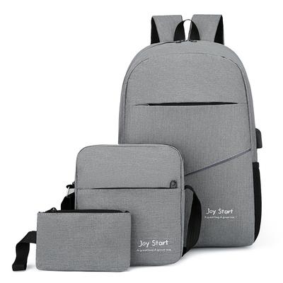 School Bag New Fashion Three-piece Backpack Men's Business Backpack Casual Oxford Cloth Student School Bag Fashion