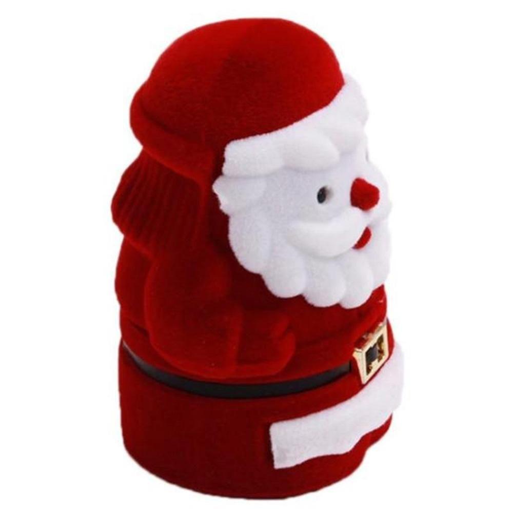 

Santa Claus Display Organizer Jewelry Case Earring Santa Ring Case Jewelry Ring Box Case Velvet Box красный