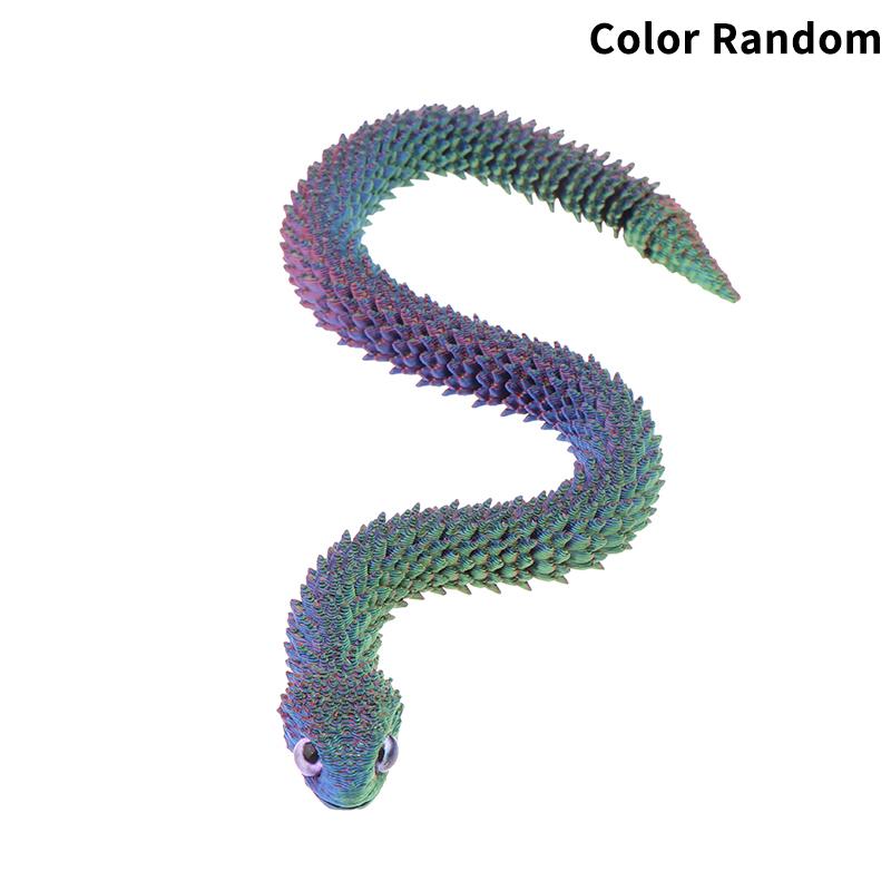 1PC Gifts For Children 3D Printed Snake Simulation Snake Figurine Flexible Joints Office Desk Toy Home Office Decor Ornament