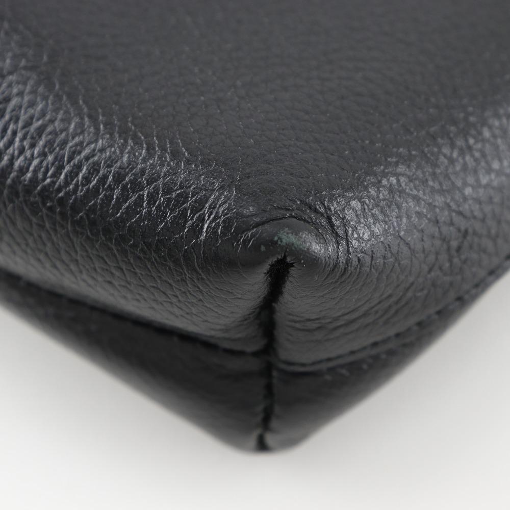 BALENCIAGA logo Clutch bag 593815 black leather unisex Used