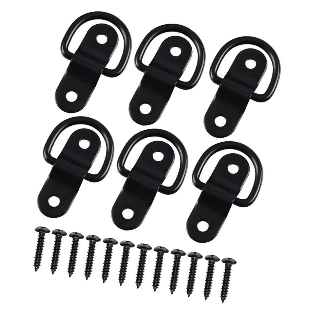 Steel D Rings Lashing Eyelets Heavy Duty Rustproof Assembly Rings For Truck Boat RV ATV Garage Installation With Screws