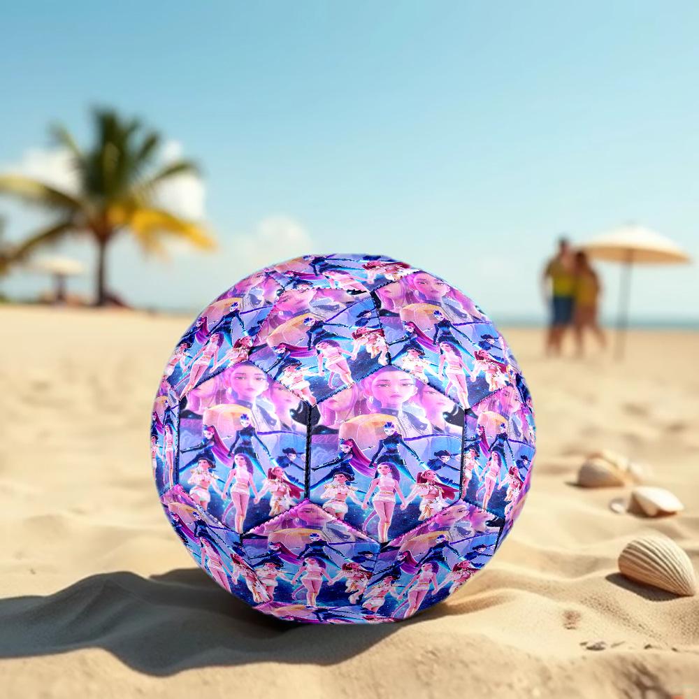 KPop Demon Hunters Print Size 5 Soccer Ball, Standard Match Football for Sports Game and Team Practice, Ideal Gift for Soccer Fans
