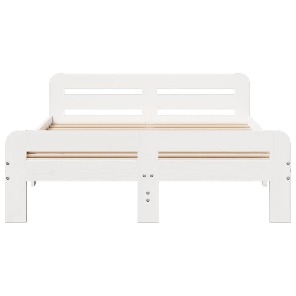 Solid Wood Bed without Mattress White 200x200 cm Pine Wood