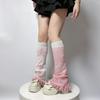 Punk Women Leg Warmers Japanese Aesthetic Star Pattern Flared Knitted Foot Cover Ruffle Trim Long Stockings Streetwear