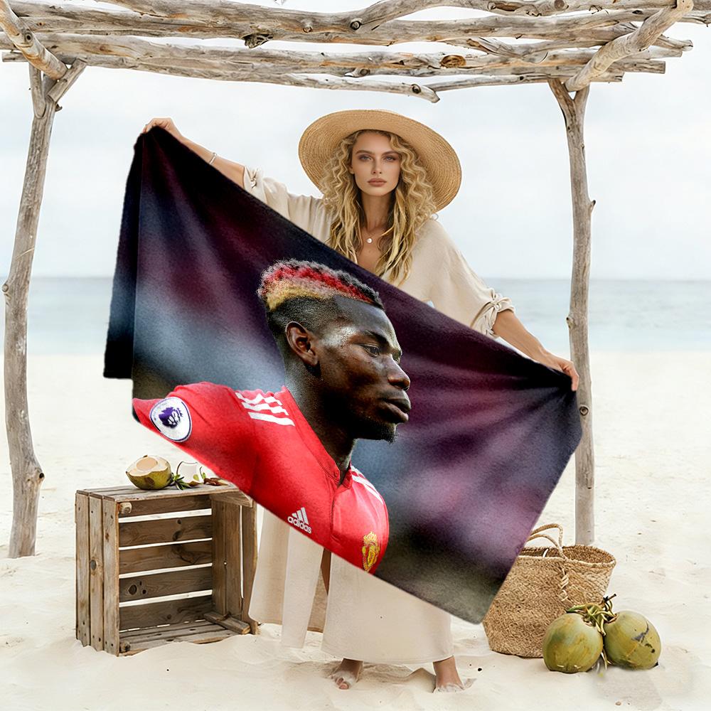 Manchester Player Portrait Beach Towel High Absorbency & Quick-Dry Comfortable Lightweight