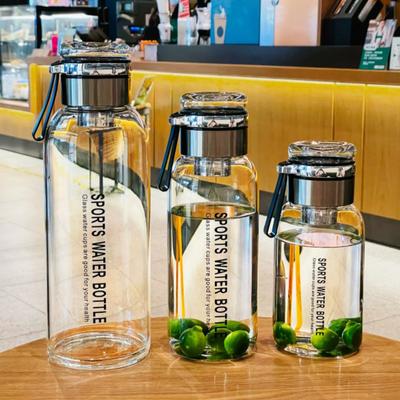 Glass Water Bottle Transparent Leakproof Drinkware Tea Juice Cup Outdoor Water Bottle Portable with Sealing Ring And Heat-Insulated Cover