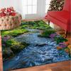 Forest and Waterfall Mat for Indoor Living Room Bedroom Daycare Terrace Garden Decoration Home Outdoor Carpet Decoration