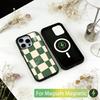 Solid color plaid Phone Case For iPhone17,16,15,14,13,12,11 Plus,Pro Magnetic For Magsafe Wireless Charging
