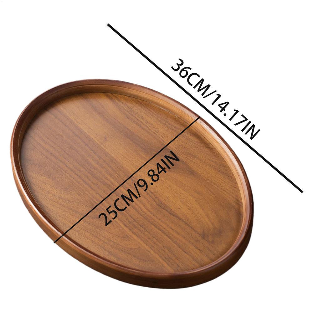 Wooden Decorative Serving Tray for Coffee Table and Home Decor Fruit Platter Decor Trays Serving Ware Food Dish Serving Platters