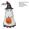 Halloween Party Decor Ghost Figurine, Cute Wearing Hat And Holding Table Centerpiece Pumpkin Statue, Resin Ornament for Shelf Tabletop Collectible
