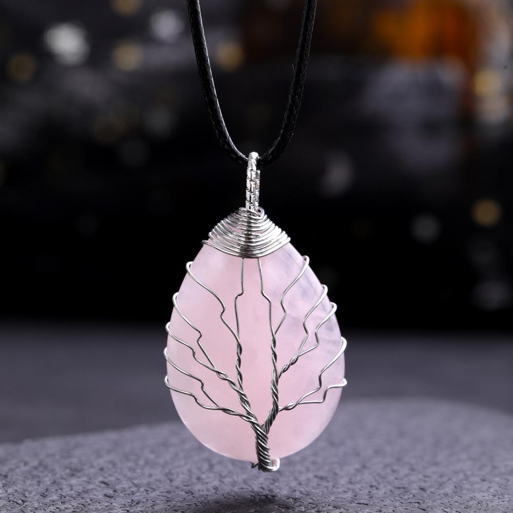 Waterdrop Life Tree Keychain Handmade Wire Wrapped Keychain Personalized Jewelry for Men Couple Family Keychain Pendant