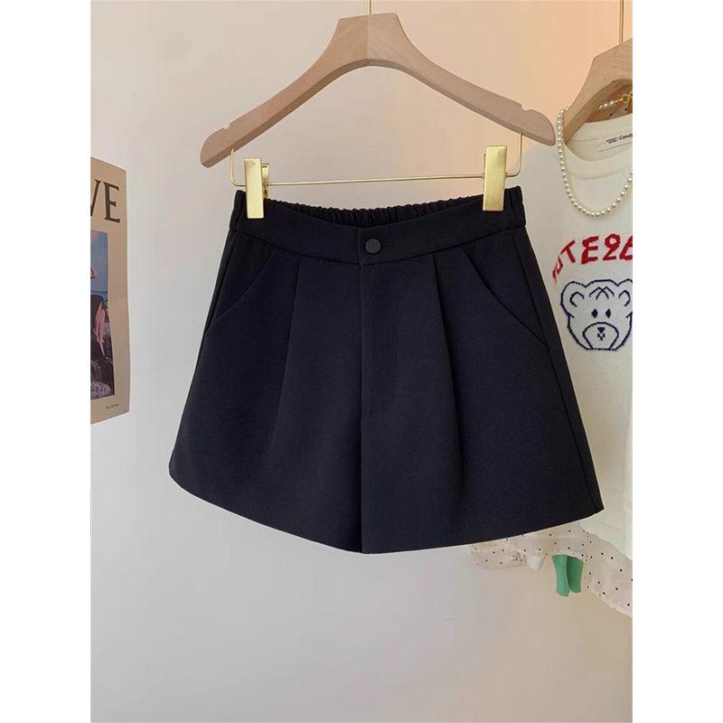 Pear-Shaped Body Summer Thin High-Waisted Suit Shorts for Women Plus Size Slimming Hip-Covering Casual A-Line Wide-Leg Pants