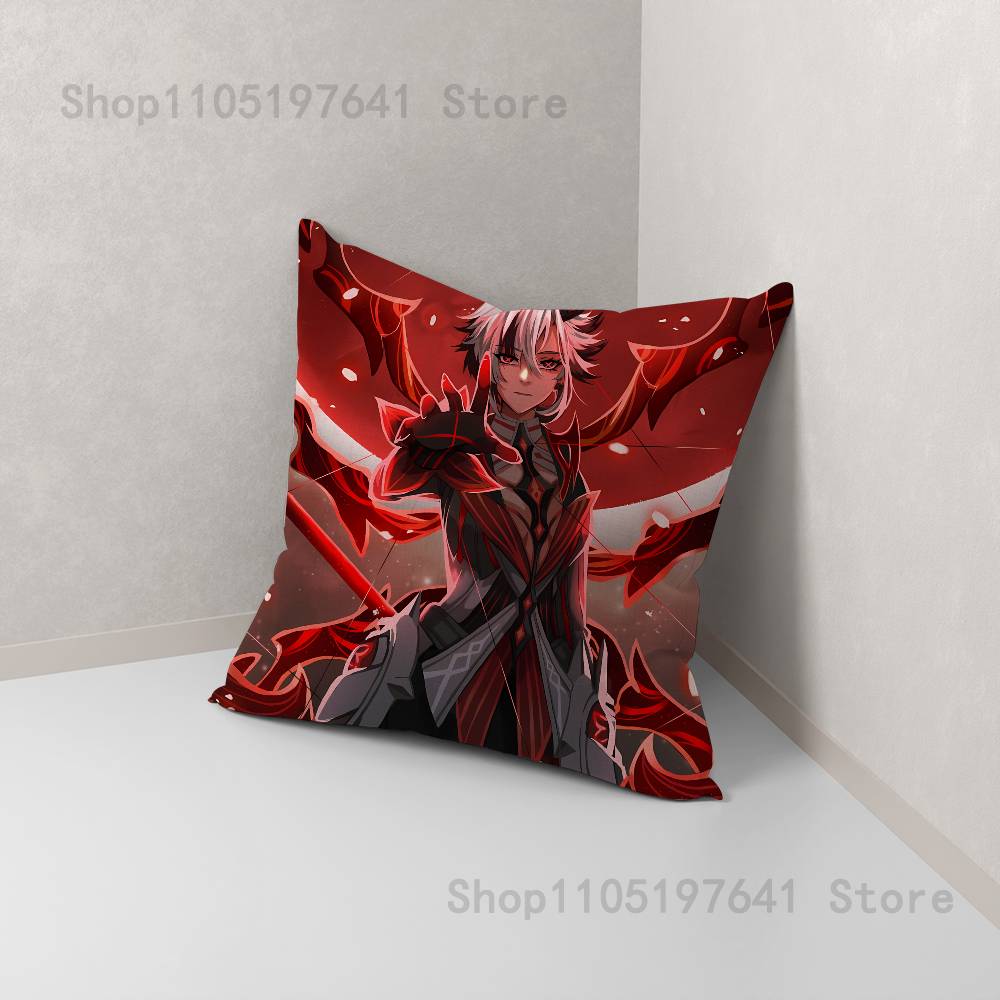 Game Anime A-Arlecchino Pillow Case For Sofa Decor Car Office Room Printing Cushion Cover Decorations and Protector