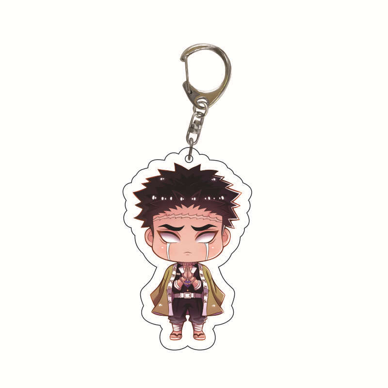 Acrylic Anime Keychain Kamado Tanjiro Nezuko Agatsuma Zenitsu Student Bag Charm Pendant Cosplay Accessories Gift