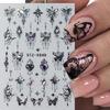 Metallic Black Butterfly Nail Art Aufkleber 3D Dark Style Charms Sliders DIY Nagelaufkleber Maniküre Dekoration