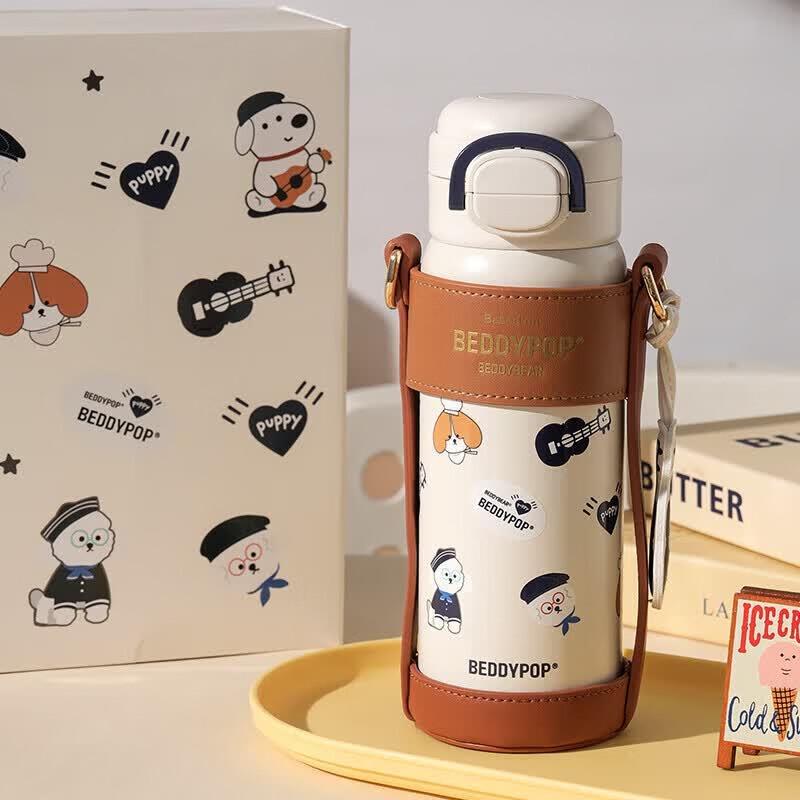 BEDDYBEAR Blooming Dog Dual-Drink Insulated Bottle