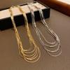 Copper Link Long Tassel Choker Metal Luxury Jewelry Elegant Multi-Layer Tassel Necklace Daily Wear