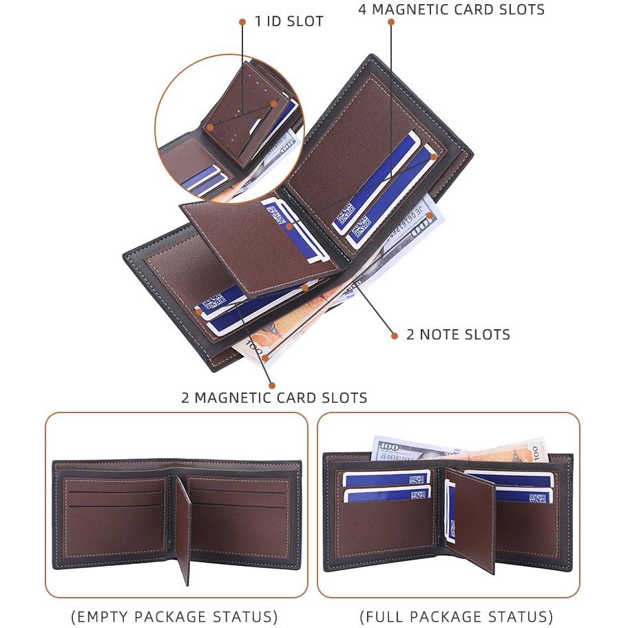 Baellerry Men Short Wallet Classic Design PU Leather Bifold Wallets Vintage Fashion Men Purse Card Holder