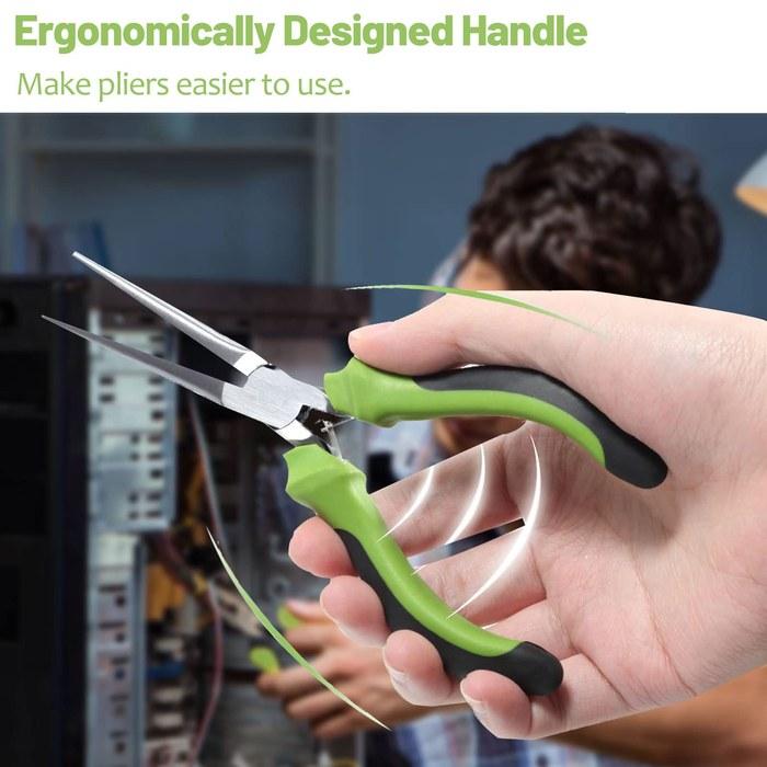 SPEEDWOX Craft Tool Set 6-Piece with Pouch. Includes 2 types of tweezers, pliers, flat-nose pliers, curved-nose pliers, nippers, and