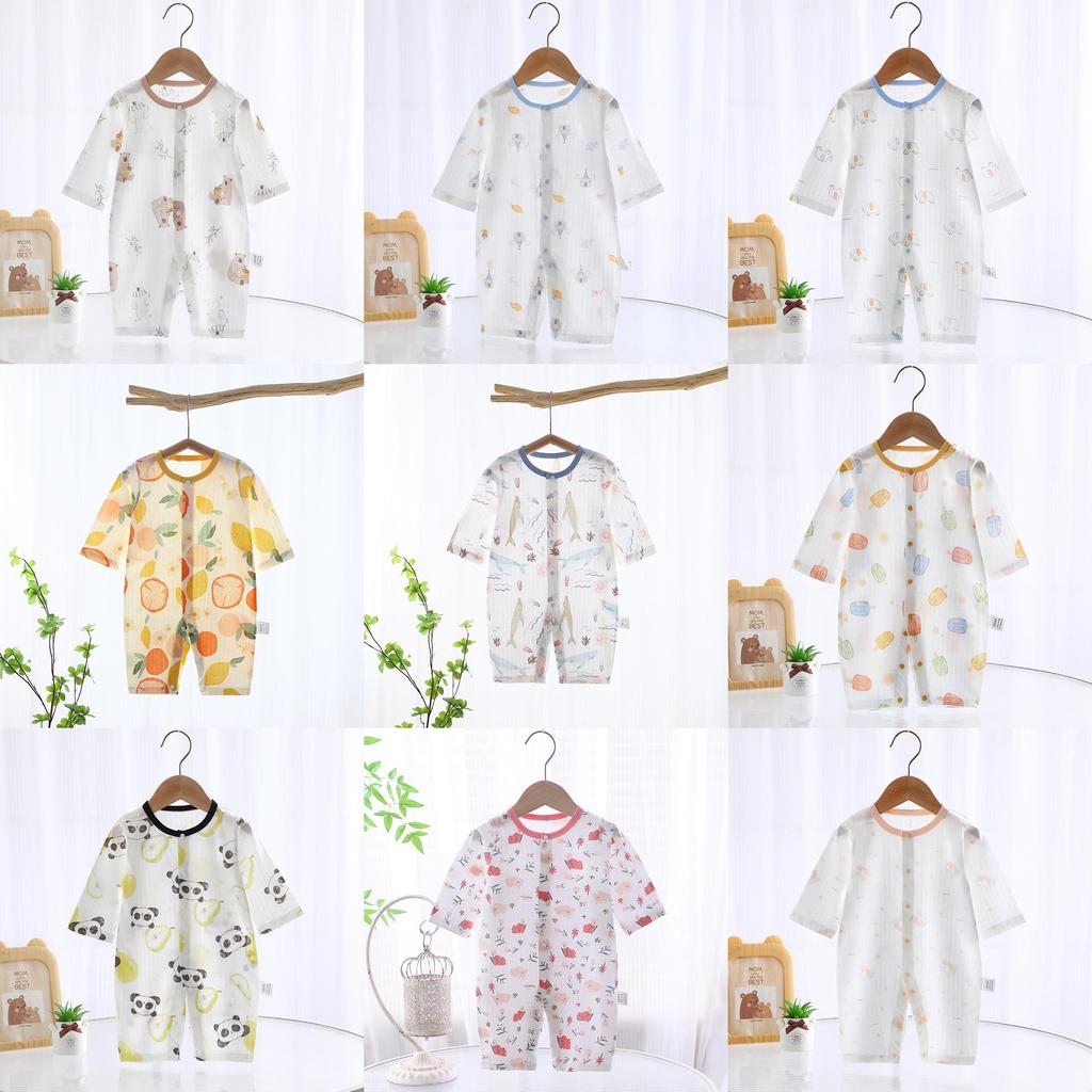 Baby Cotton Romper With Long Sleeves For Newborns Summer Safe Skinfriendly