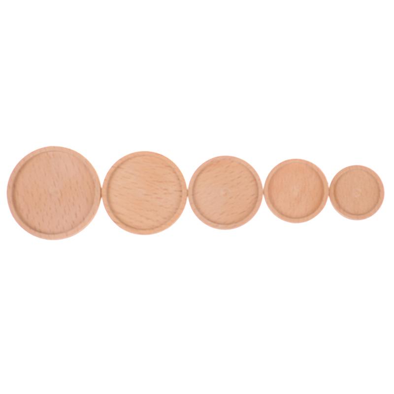 1Pcs 1:12 Dollhouse Wooden Miniature Round Tray Model Furniture Diy Accessories