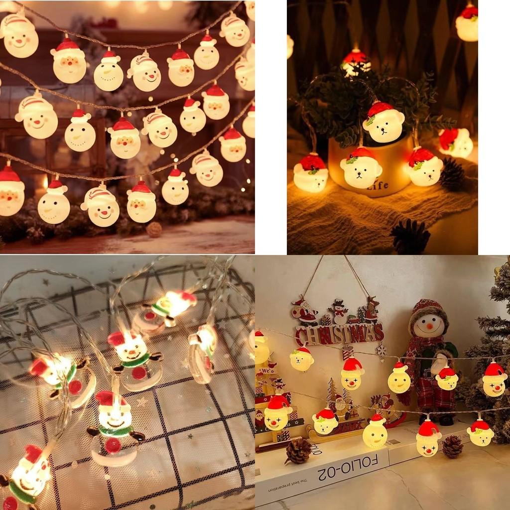 Colorful Led Christmas String Lights With Santa Snowman Designs For Festive Holiday Decor