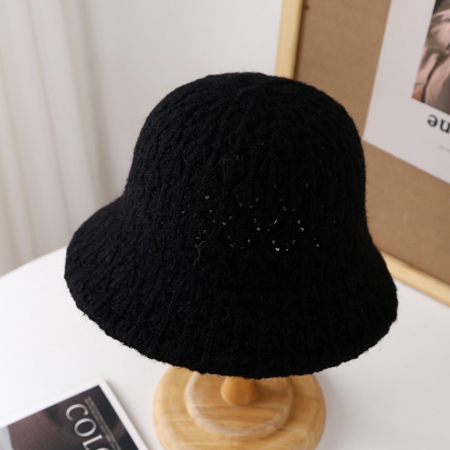 

Vintage French Fisherman Hat - Women s Winter Knit Cap With Foldable Bucket Hat For Casual Wear (elegant Round Top Design) 56-58cm чорний
