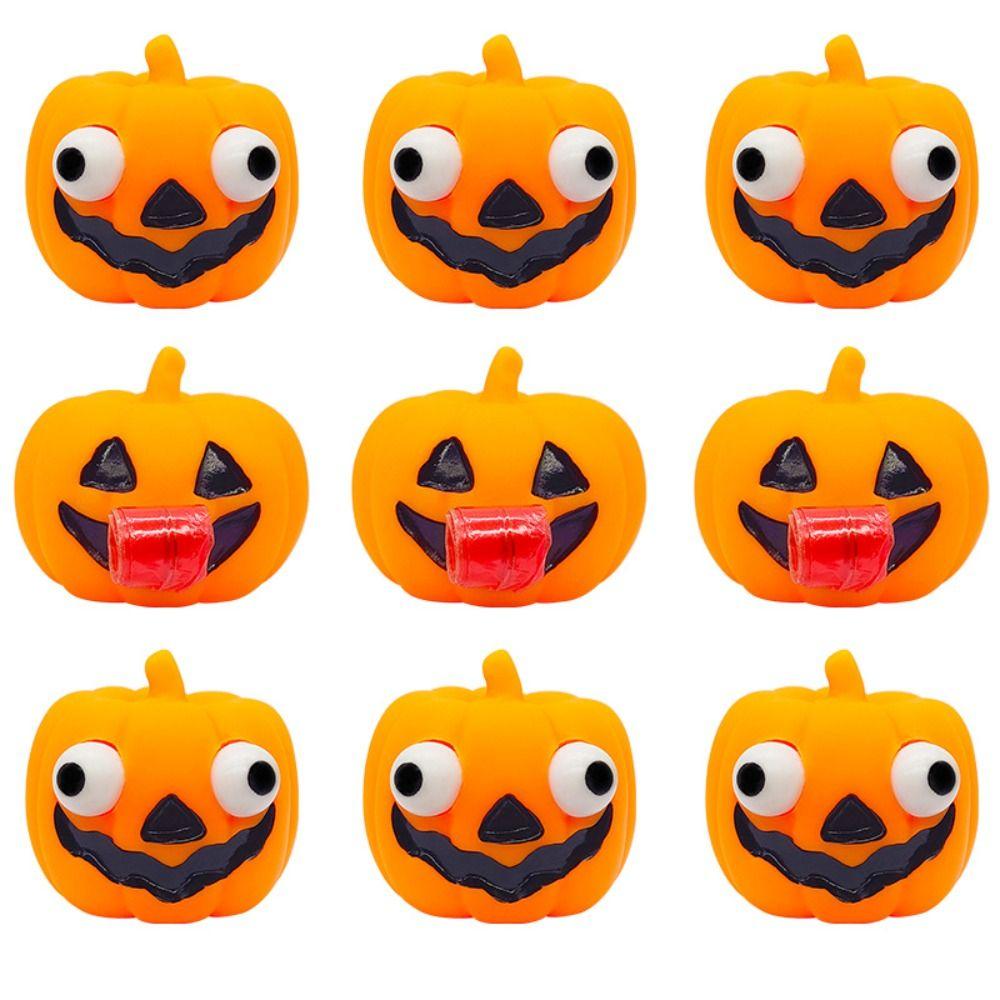 Staring Blankly Pumpkin Squeeze Toys Ghost Halloween Fidget Toy  For Adult Children