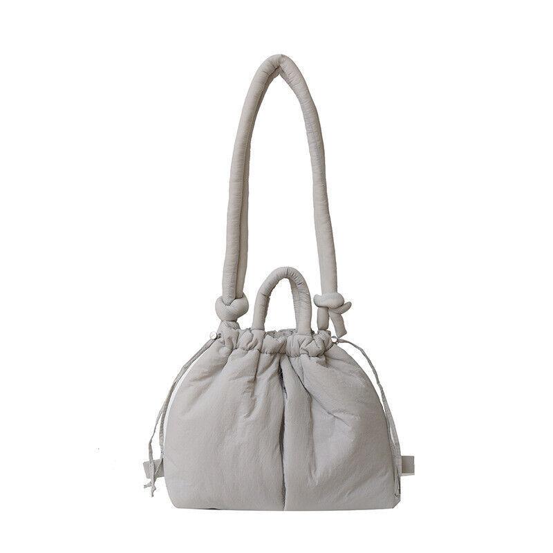 Lässige große Puffer-Tragetasche Designer-gepolsterte Nylon-Handtaschen für Damen mit geknotetem Riemen Schulter-Crossbody-Taschen Warm