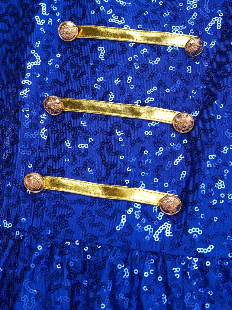 Mädchen Ehrengarde Zirkuskleid Kostüme Glänzende Pailletten Goldene Quasten Epauletten Eingebauter Slip Bühnenkleidung