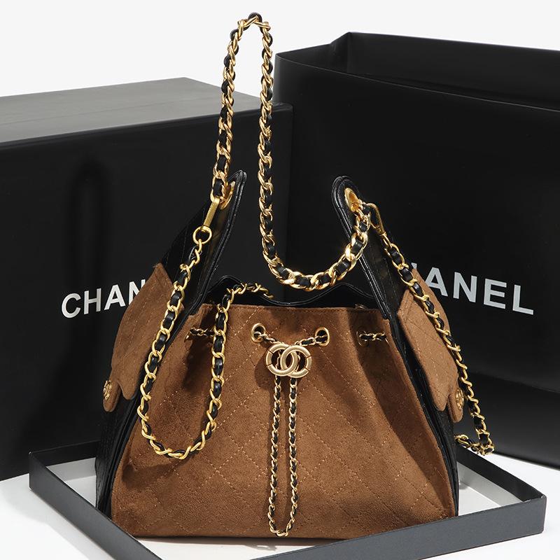 

Женская сумка в стиле Сяосян, легкая роскошь, модная сумка-ведро, сумка под мышкой, сумка на одно плечо коричневый