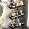 1-3 Piece Bathroom Shelves Drill-Free Shower Organizer Shelf Bathroom Toilet Space Aluminum Corner Shelf Bathroom Accessories