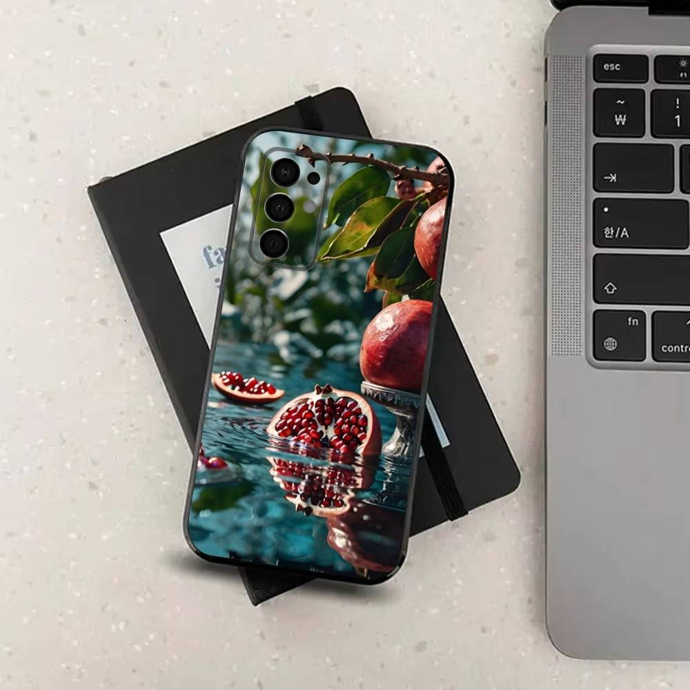 Tasty Fruit Pomegranate For Samsung Galaxy A53,31,52,72,41,Note,J7,8,9,5G,22,73,32,71, Soft Black Silicone Case