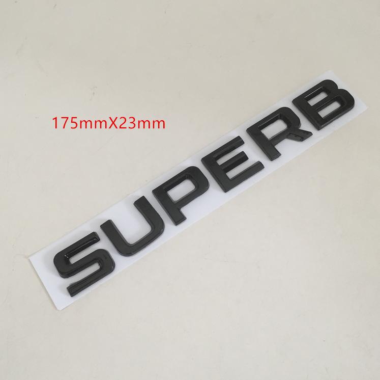 rtgks1 1pcs 3D ABS SUPERB high quality silver/black car Letter Emblem Rear tail trunk Decals badge sticker Decal styling For Skoda