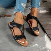 Summer New Low Heel Plus Size Sandals Women Fish Mouth Open Toe Casual Breathable Lightweight Strap Roman Shoes