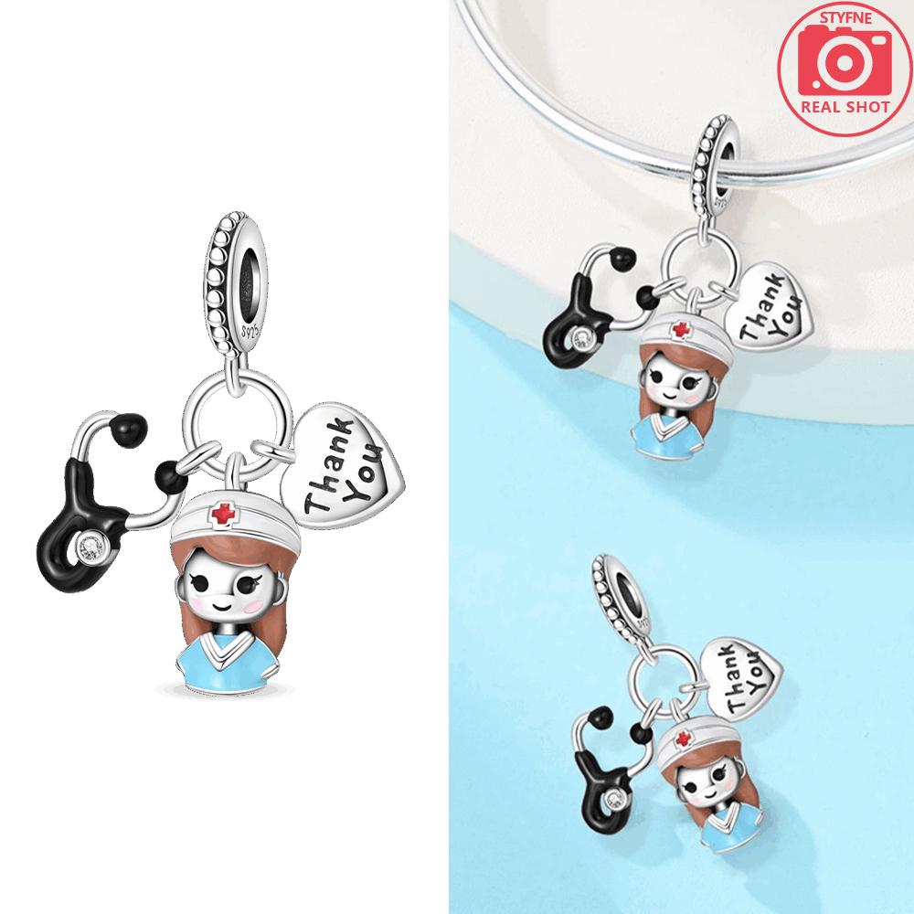 Authentic Copper Medical Care Collection Pendant Tooth Toothbrush Medicine Box Ambulance Bead Compatible With Bracelets Diy Gift Women Jewellery
